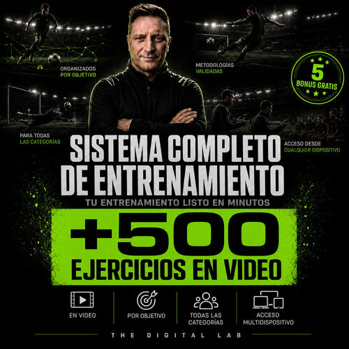 SISTEMA THE DIGITAL LAB: +500 EJERCICIOS DE FÚTBOL + 6 BONUS DE REGALO