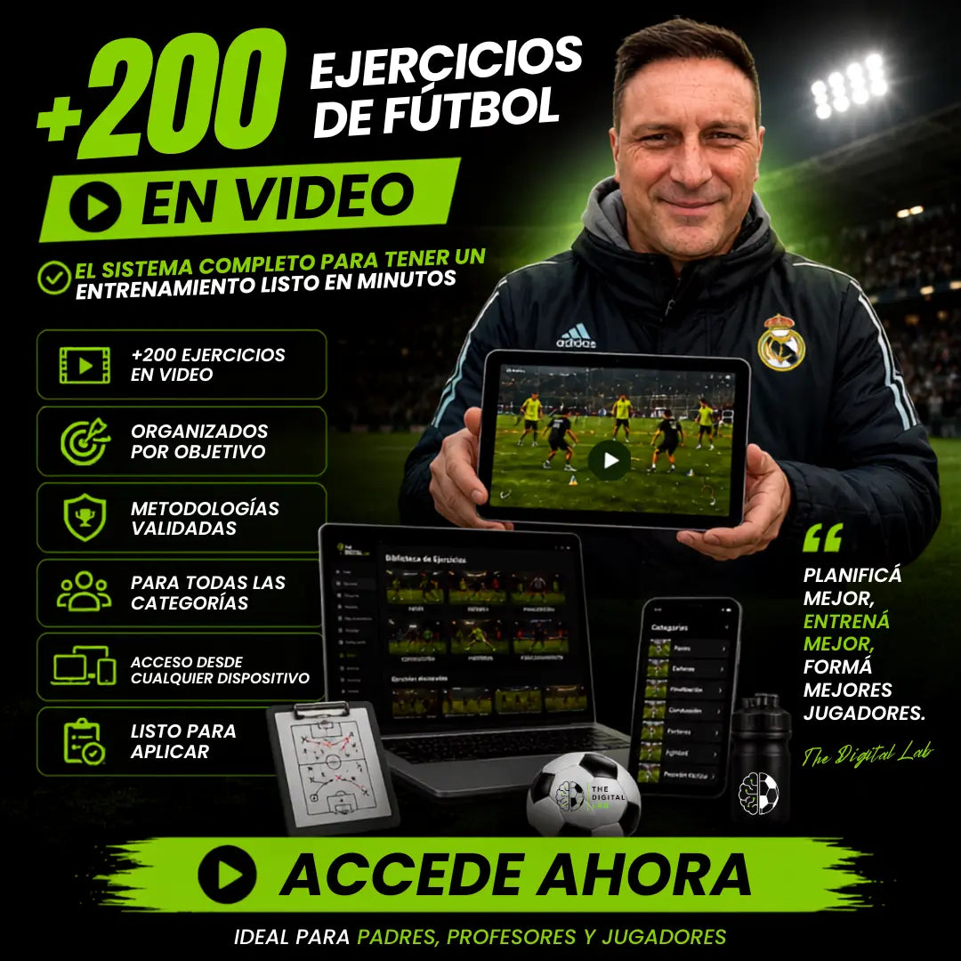 SISTEMA THE DIGITAL LAB: +200 EJERCICIOS DE FÚTBOL + 5 BONUS DE REGALO